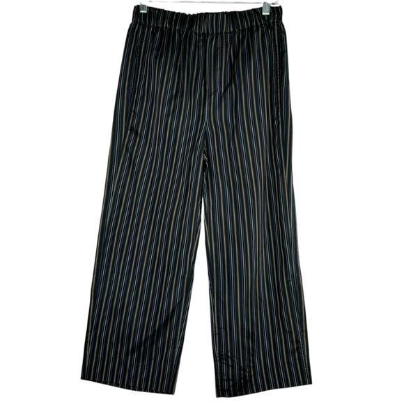VINCE Blue Brown Lightweight Pull On Elastic Waist Pants Striped Women's Size XS - Picture 2 of 7